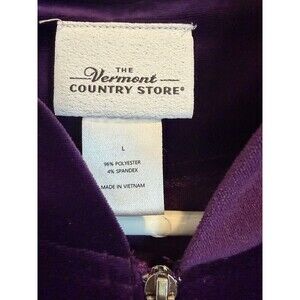 Vermont Country Store Velour Track Suit Purple Jacket L Pants M 2pc Set NWOT